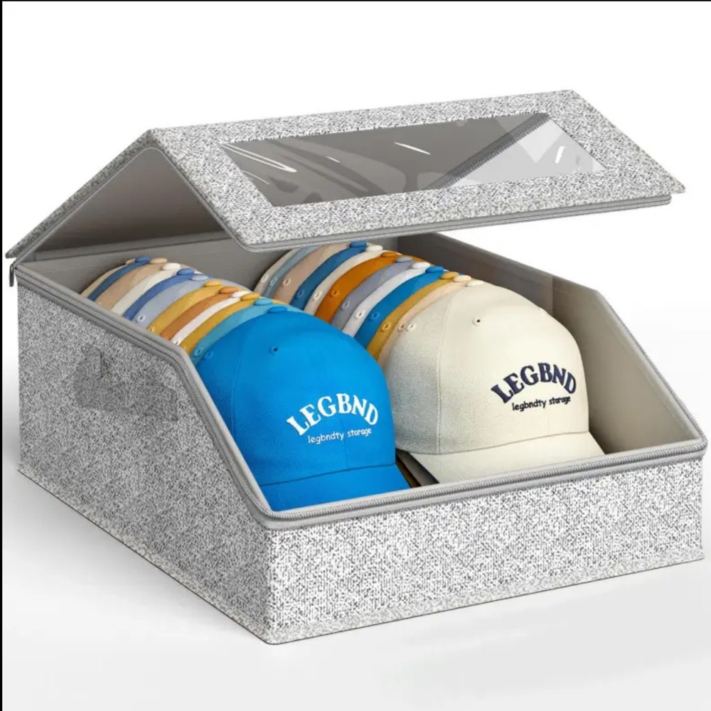 💫 1pc Large Capacity Baseball Cap Storage Box, Space-Saving Design, Easy Access